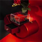 Red Apple Jewelry Box with Eternal Rose & Necklace – Gift for Her - Image 2