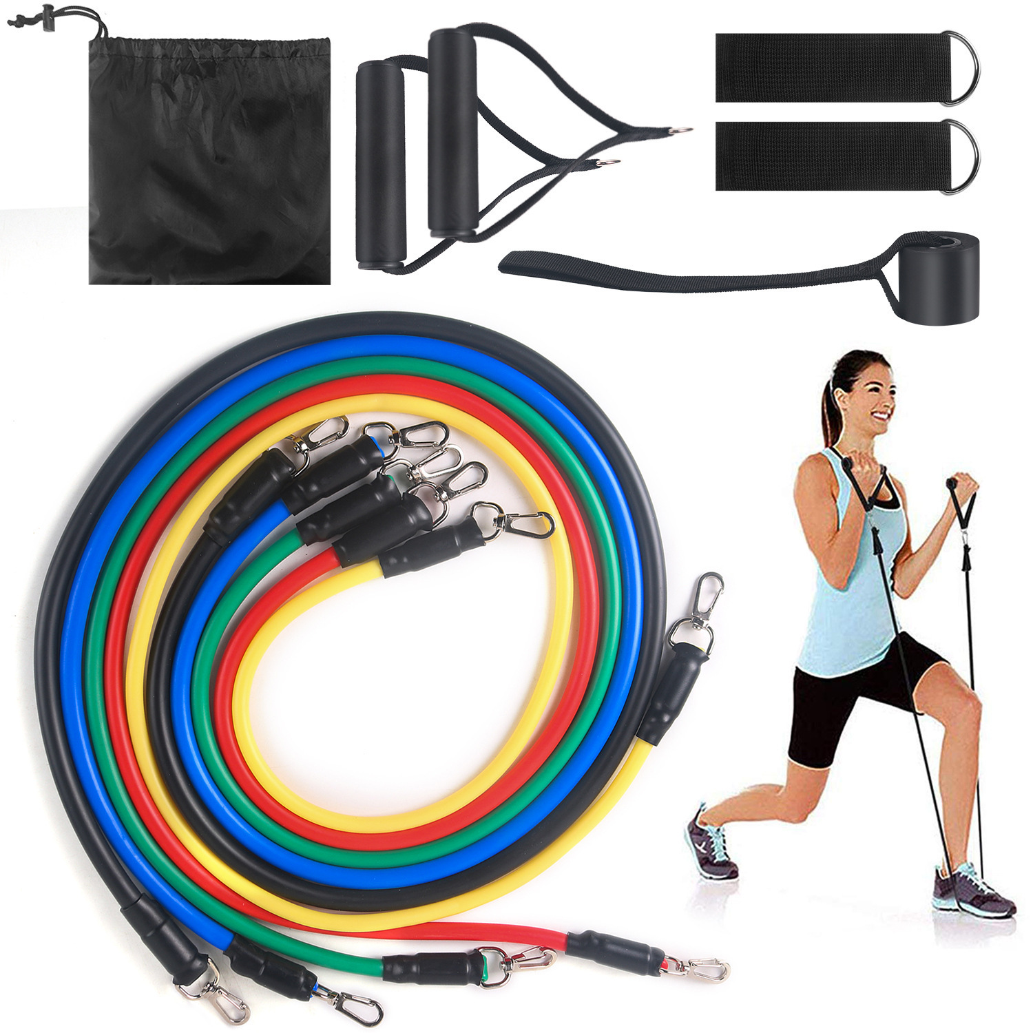 2393772355071.jpg Elastic Fitness Resistance Band – Home & Gym Training Rope - Image 1