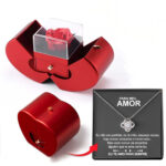 Red Apple Jewelry Box with Eternal Rose & Necklace – Gift for Her - Image 10