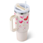 40 Oz Insulated Stainless Steel Tumbler with Handle & Straw - Image 2