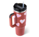 40 Oz Insulated Stainless Steel Tumbler with Handle & Straw - Image 5