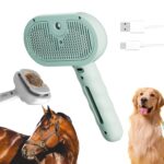 Self-Cleaning Steam Pet Brush with Silicone Bristles