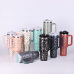 40 Oz Insulated Stainless Steel Tumbler with Handle & Straw - Image 7