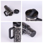 40 Oz Insulated Stainless Steel Tumbler with Handle & Straw - Image 3