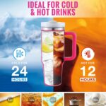 40 Oz Insulated Stainless Steel Tumbler with Handle & Straw - Image 6