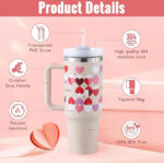 40 Oz Insulated Stainless Steel Tumbler with Handle & Straw - Image 4